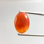 نگین کارنلین بیضی پررنگ 250499