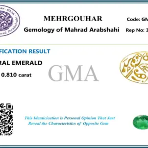 سنگ زمرد طبیعی پررنگ شناسنامه دار 250759