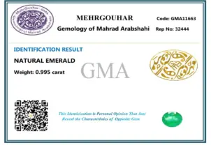 نگین زمرد طبیعی با شناسنامه 250762