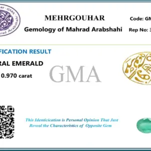 نگین زمرد زامبیا طبیعی شناسنامه دار 250763